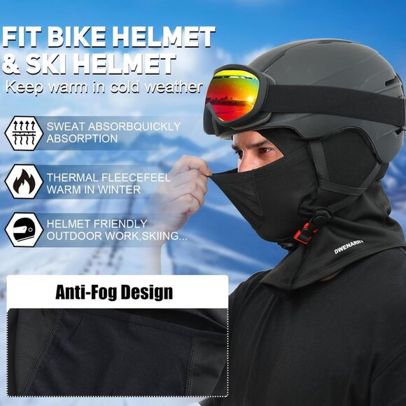 Balaclava Ski Mask for Men and Women Winter Face Cover for Cold Weather Sports - Picture 6 of 7